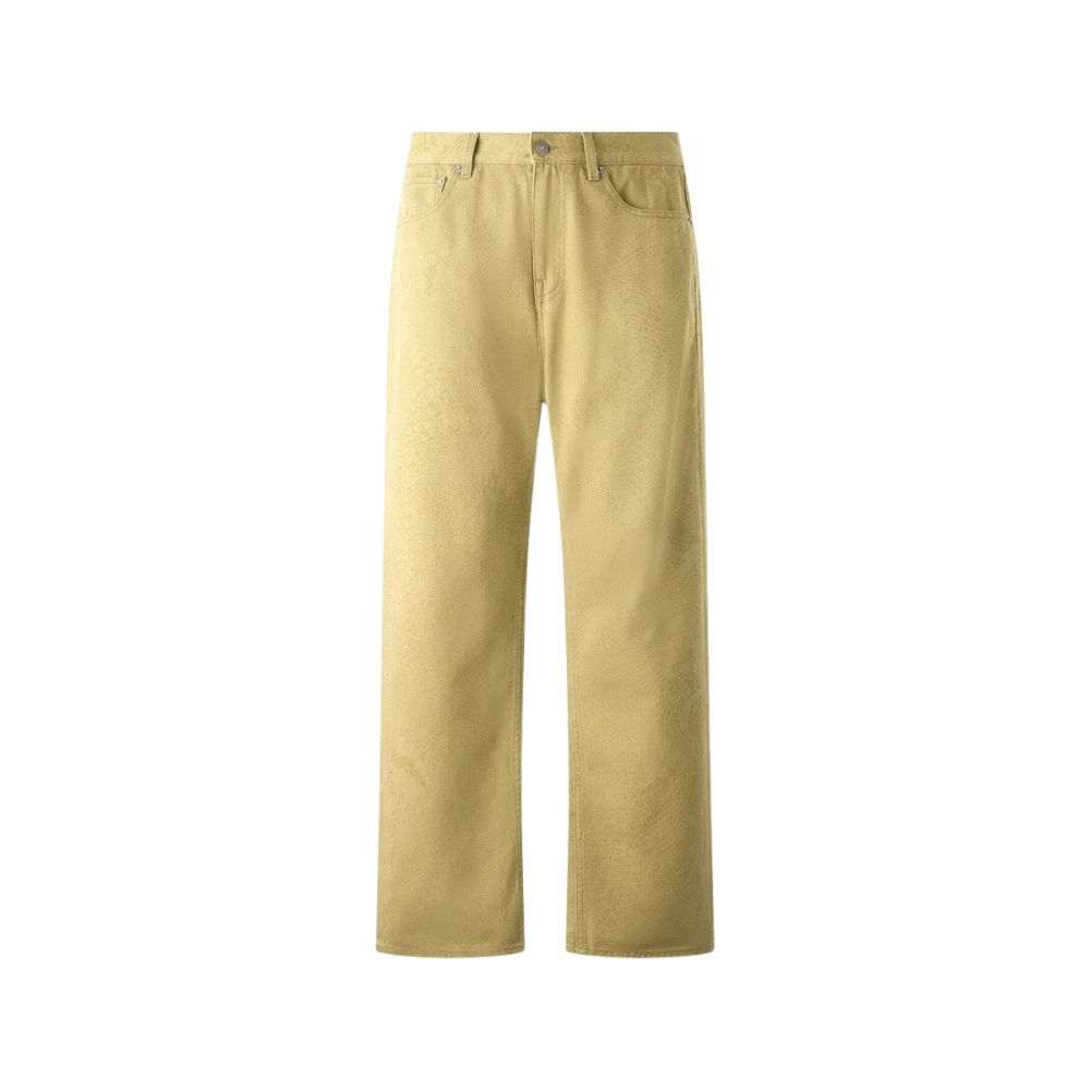 Roberto Cavalli Men's Brown Python Print Five-Pocket Trousers - Straight Trousers - W32 - Trousers