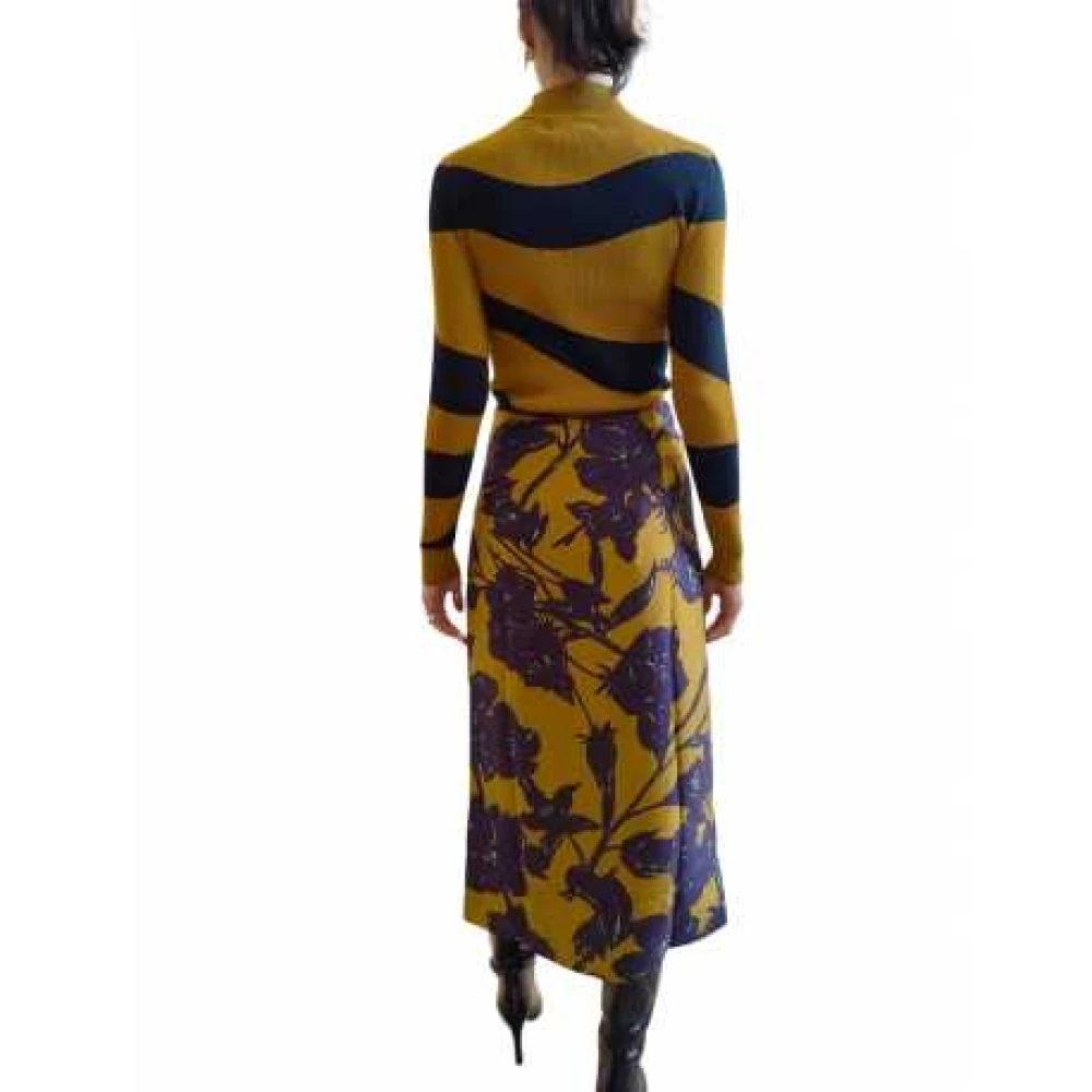 Essentiel Antwerp Mauve Bloemen Zijden Rok Glavia Toffee Multicolor Dames