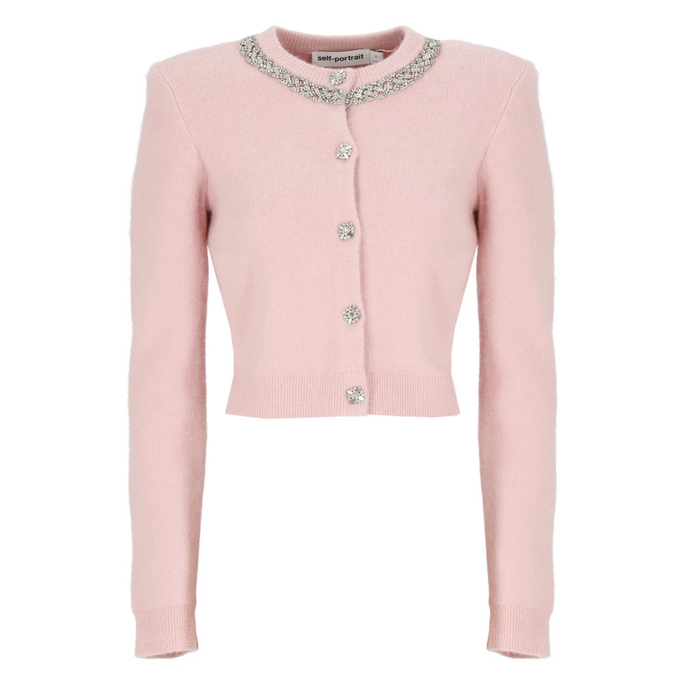 Self Portrait Roze Strass Cardigan Trui Pink Dames