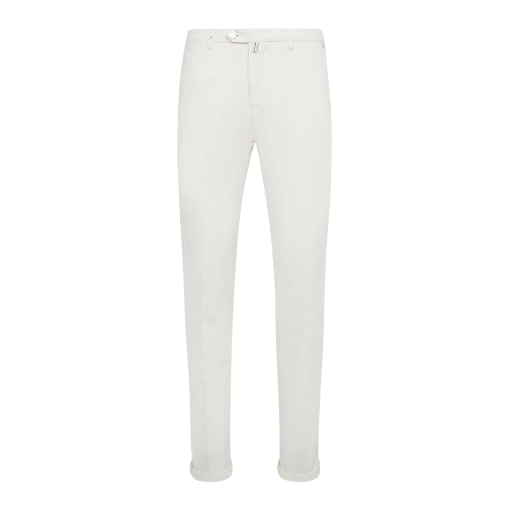 Kiton Slim Fit Ivoor Chino Katoenen Broek White Heren