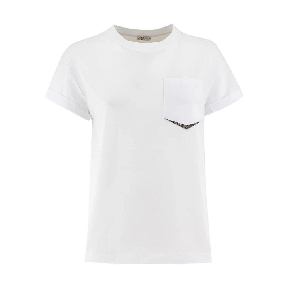 BRUNELLO CUCINELLI Iconische T-Shirt Upgrade voor Jouw Garderobe White Dames