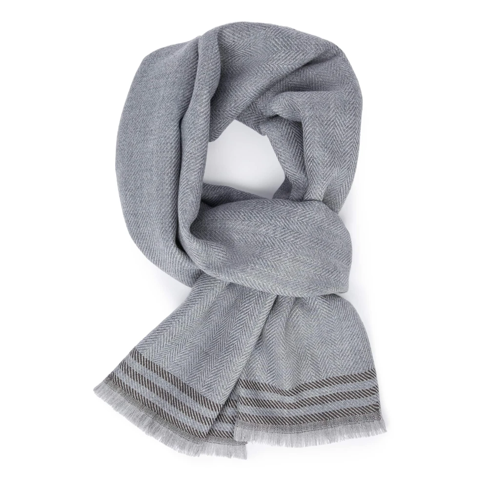 Boggi Milano Drill Wol Sjaal Gray Heren