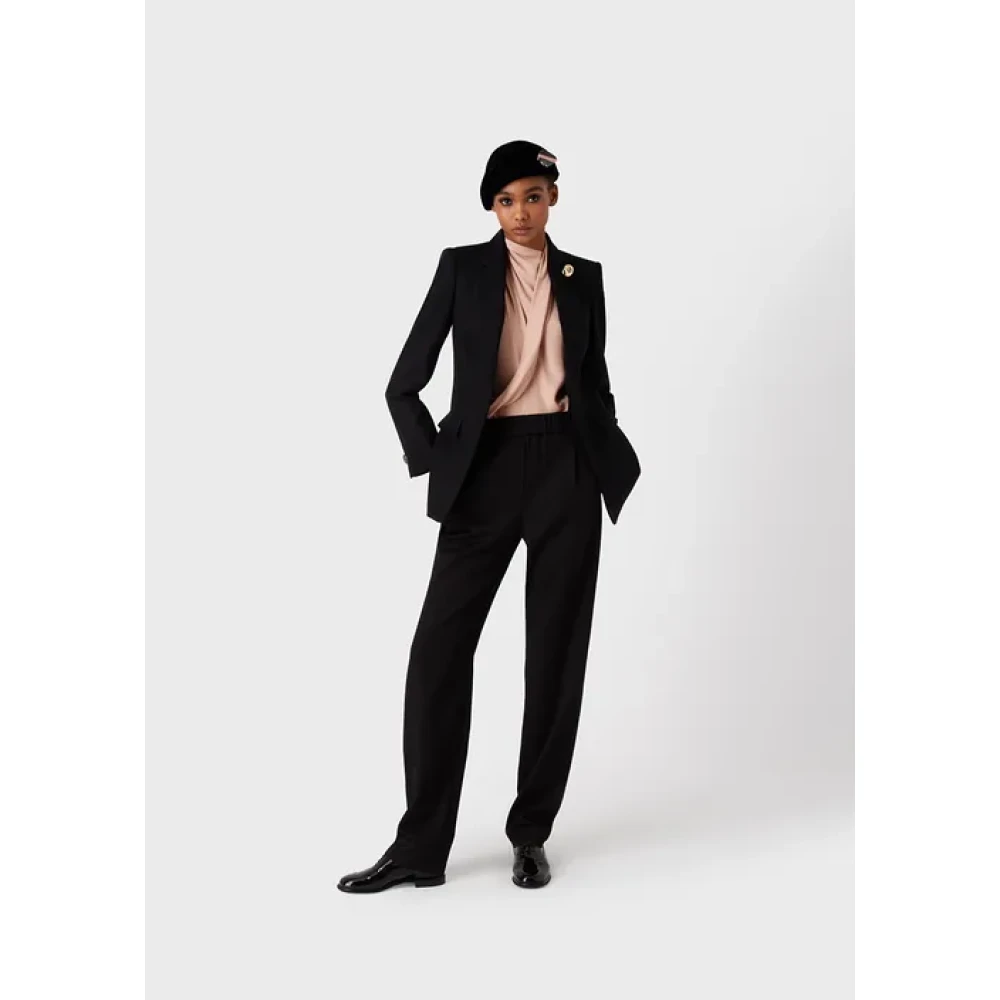 Giorgio Armani Zijden Georgette Gedrapeerde Top Beige Dames