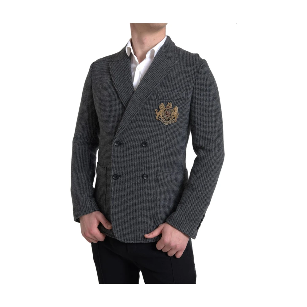 Dolce & Gabbana Elegant Kasjmier Blazer Gray Heren