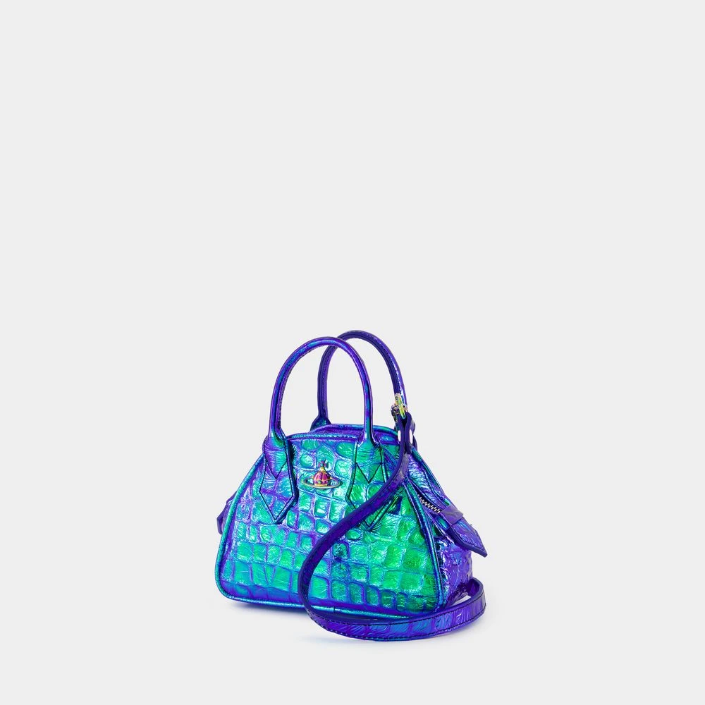 Vivienne Westwood Blauwe Krokodil-geprint Leren Crossbody Tas Blue Dames