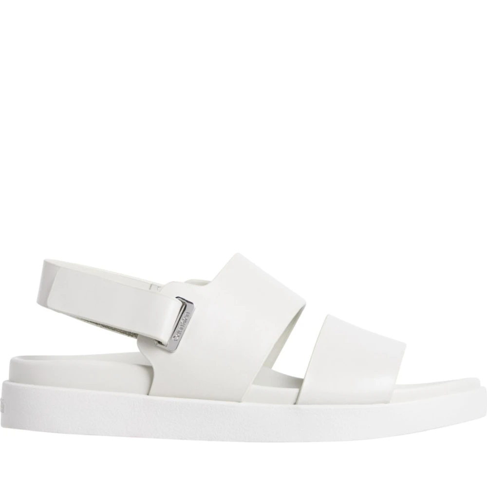 Calvin Klein Women's Beige Flat Sandal Eyel - Flat Sandals - 6 Uk - Shoes