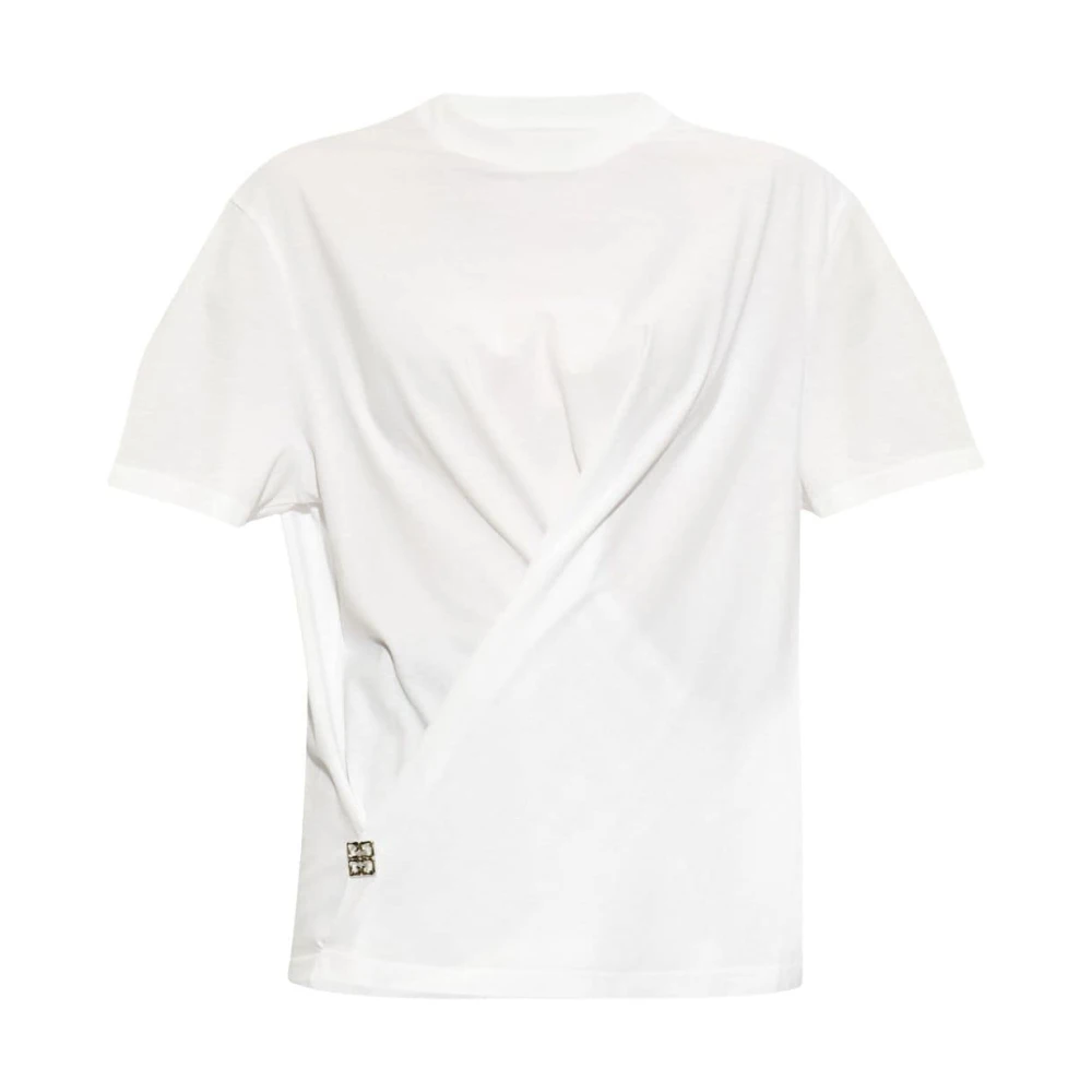 Givenchy Witte Metallic Logo Wrap T-shirt White Dames
