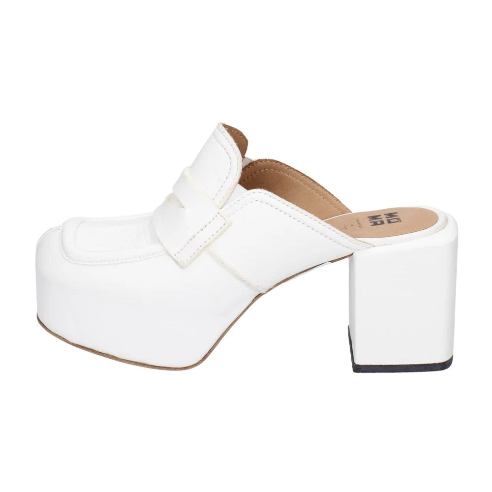 Moma Women's White Heeled Mules