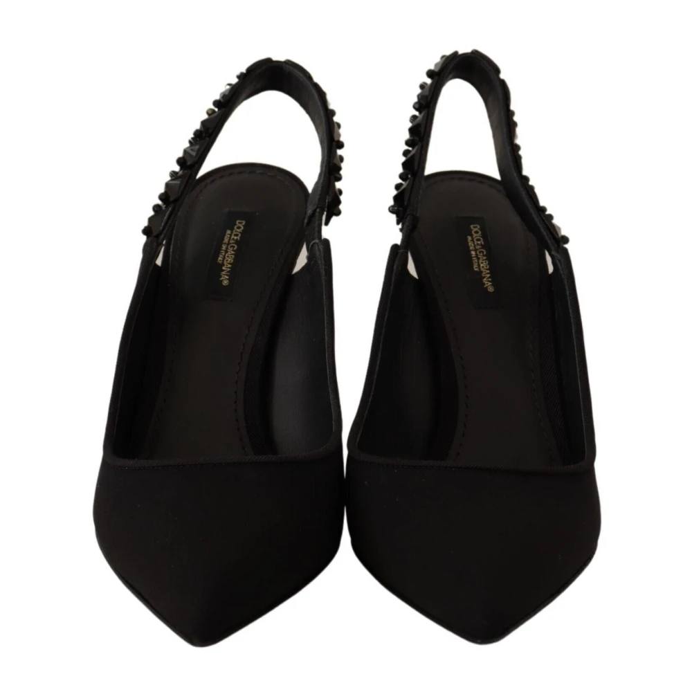 Dolce & Gabbana Zwarte Zijden Blend Lori Slingback Pumps Black Dames