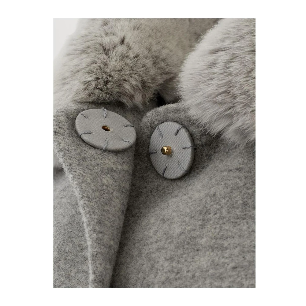 Herno Enkelrijige wollen jas Gray Dames