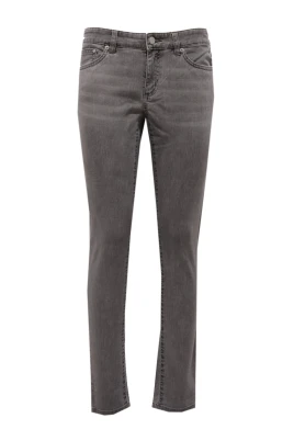 Skinny Grå Byxor Gunmetal Modell
