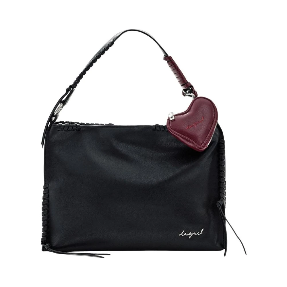 Desigual Women's Black Handbag With Shoulder Strap And Zip Fastening