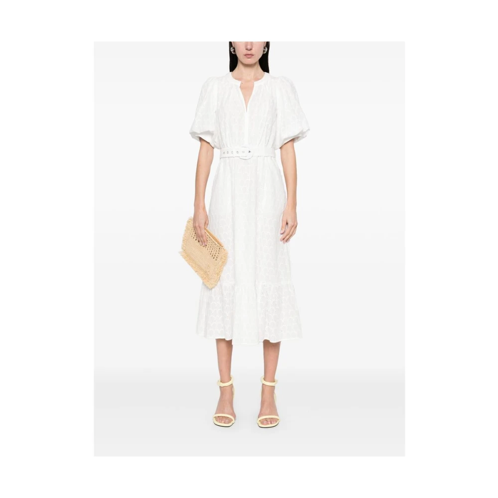 Diane Von Furstenberg Witte Riem Pofmouw Jurk White Dames