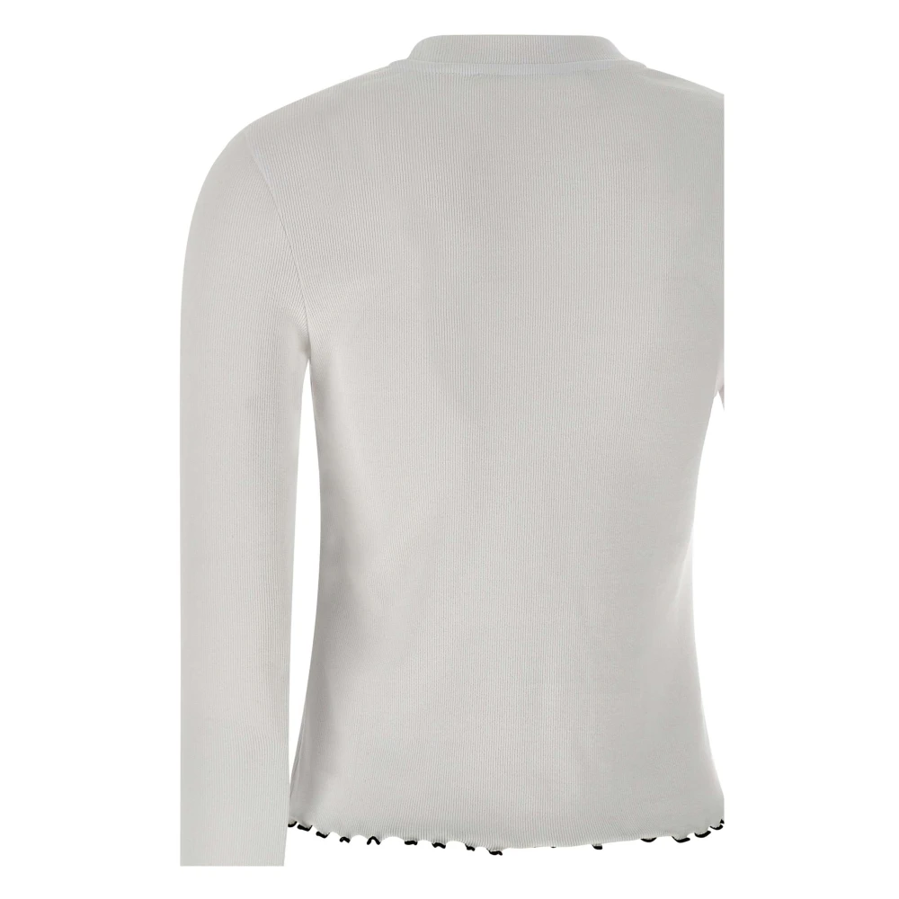 Rotate Birger Christensen Trui met ruches en ronde hals White Dames