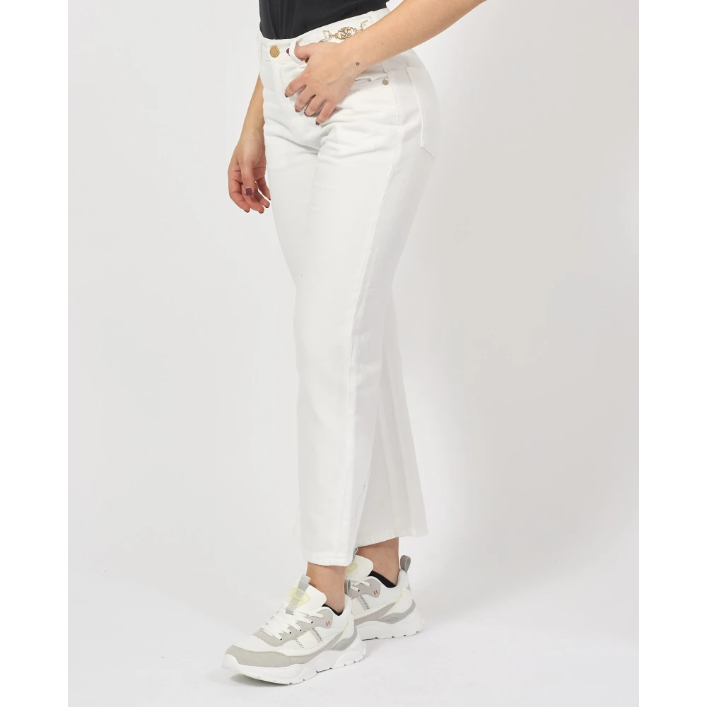Gaëlle Paris Witte Broek met Gouden Taille Accessoire White Dames