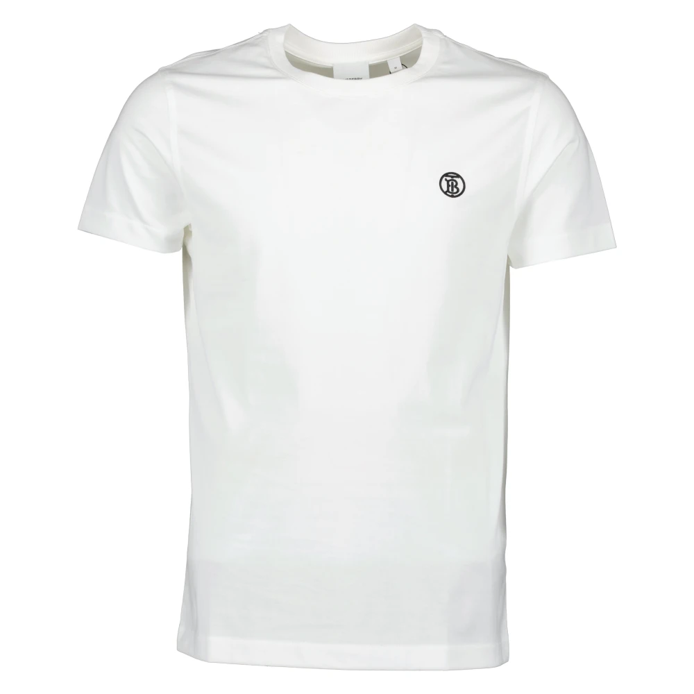 Burberry Broderad Logotyp Rund Hals T-shirt White, Herr