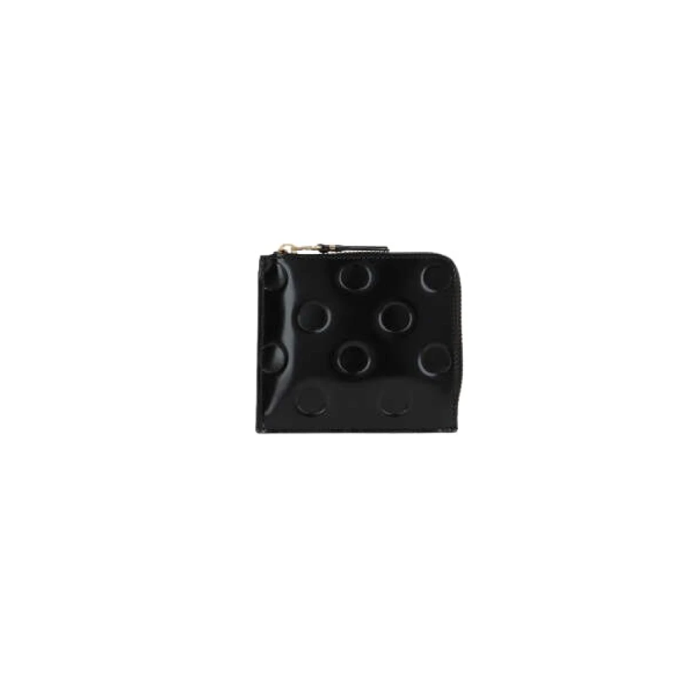 Comme des Garçons Zwarte Polka Dot Leren Portemonnee Black Heren