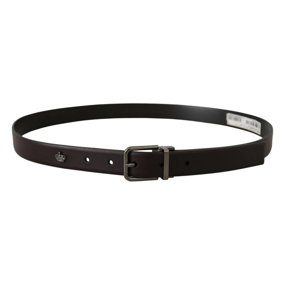 Dolce & Gabbana Elegante donkerbruine leren riem Brown Heren