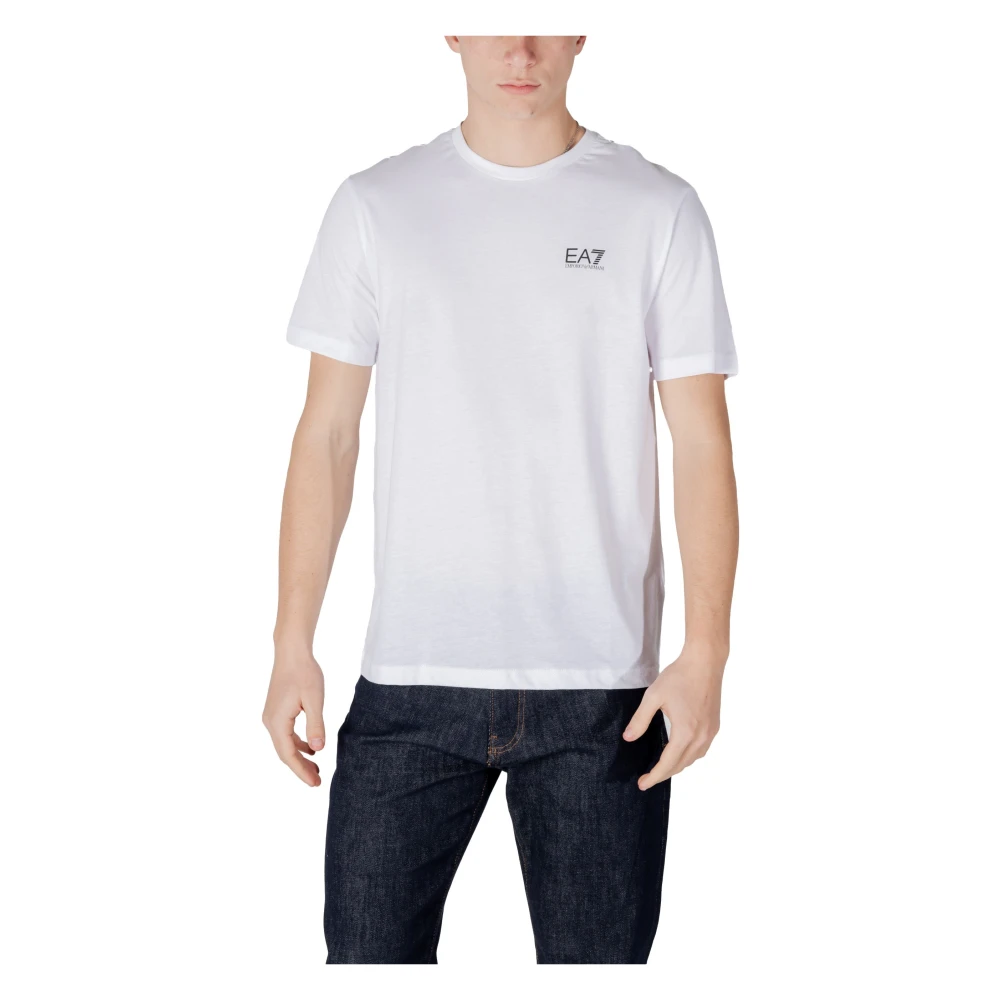 Emporio Armani Ea7 Men's White T-Shirts, Xs, Stylish Printed T-Shirt For Summer