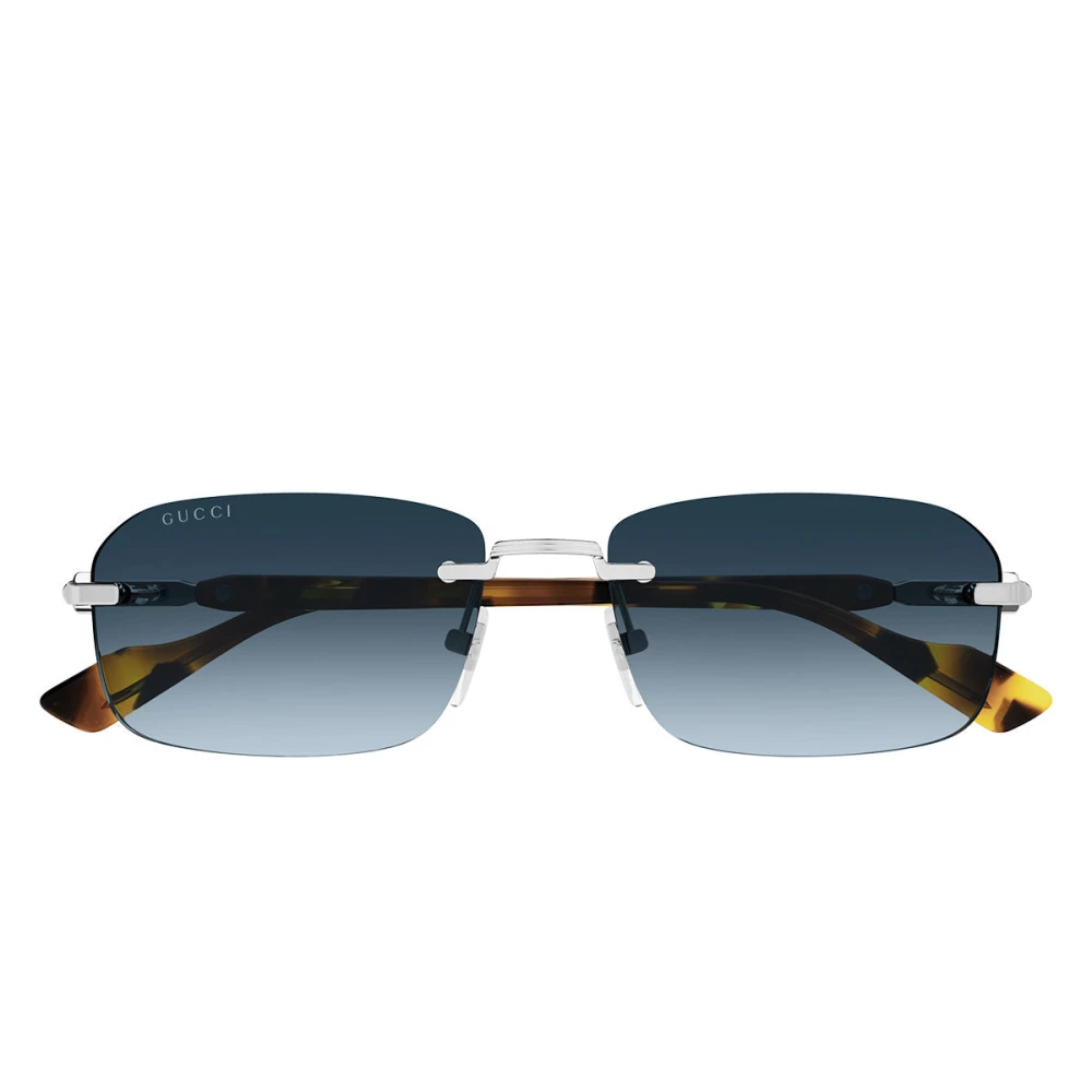 Gucci Gray Sunglasses, Unisex, 56 Mm, Rectangular Sunglasses
