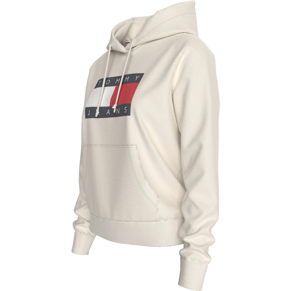 Tommy Jeans Navy Blauwe Hoodie Vrouwen White Dames