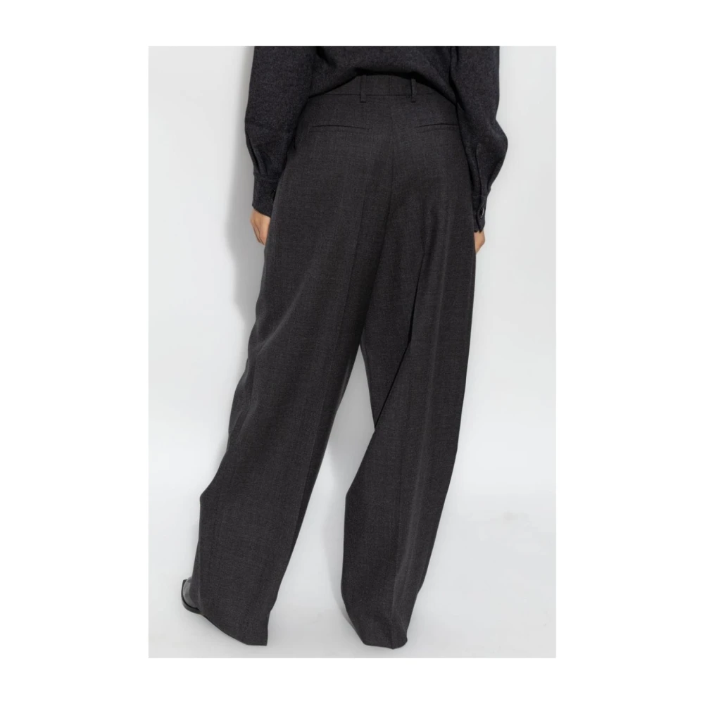 Givenchy Grijze Wollen Broek met Wijde Pijpen Gray Dames