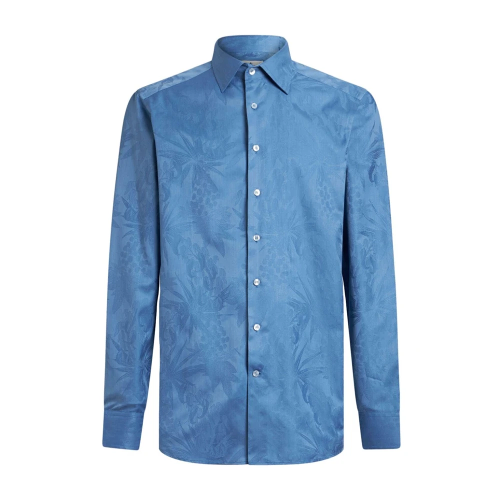 ETRO Blauw Rome Shirt met Amoeben Blue Heren