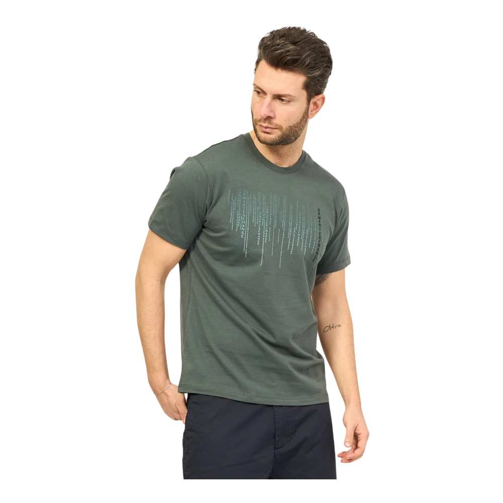 Armani Exchange Korte Mouw Fantasie T-shirt Green Heren
