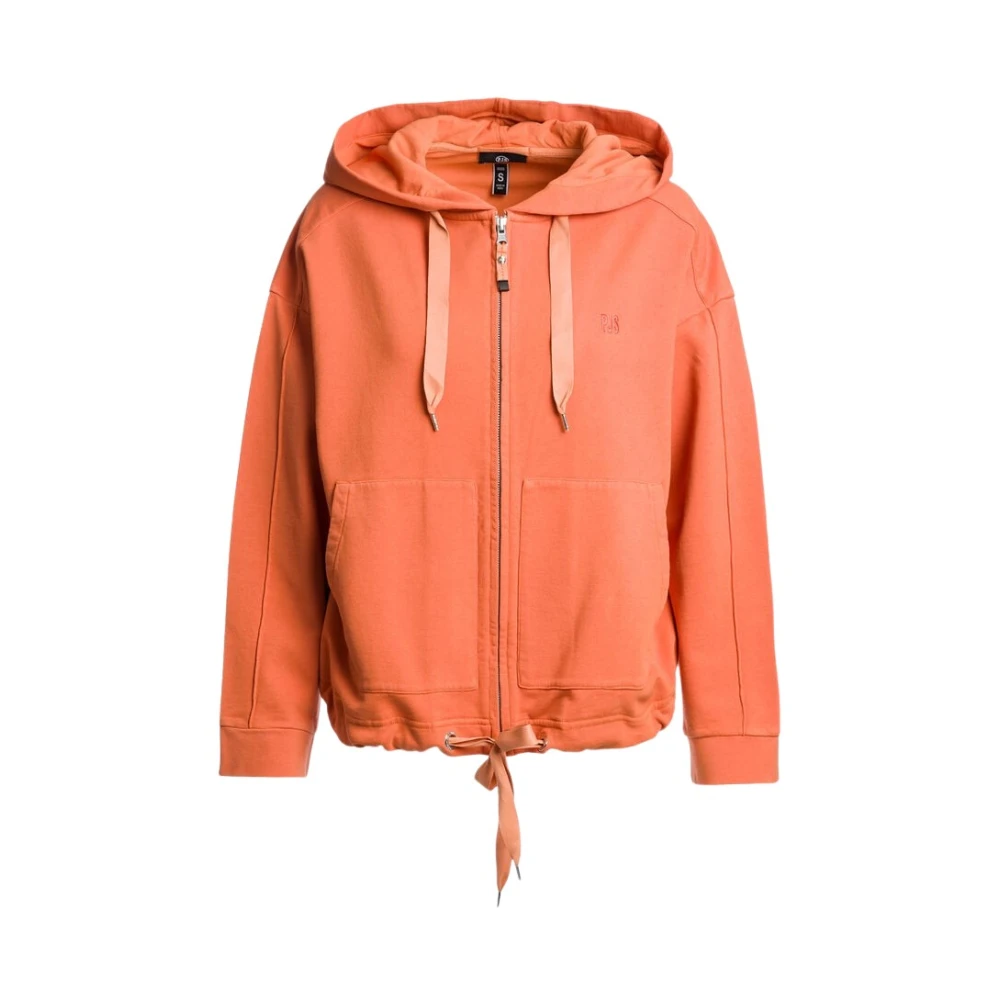 Parajumpers Women's Orange Zip-Throughs, S, May Hooded Sweat
