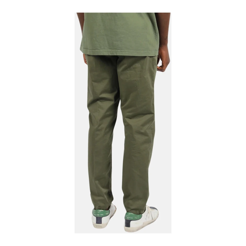 White Sand Katoenen gabardine broek met elastische taille Green Heren