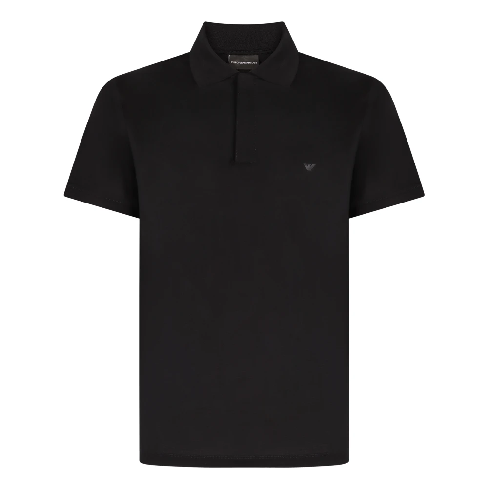 Emporio Armani Men's Blue Polo Shirts, 3XL, Cotton Polo Shirt Half Zip