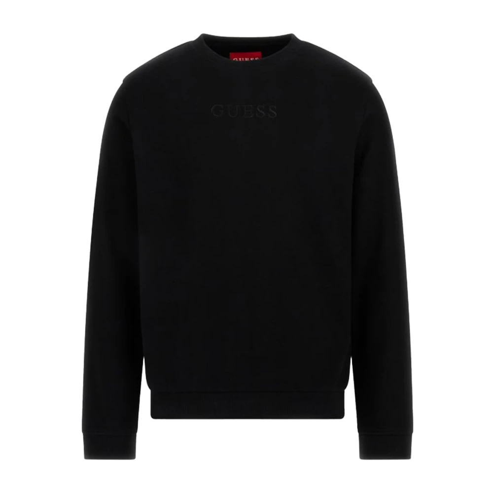 Guess ML Logo Katoenen Sweatshirt Zwart Black Heren