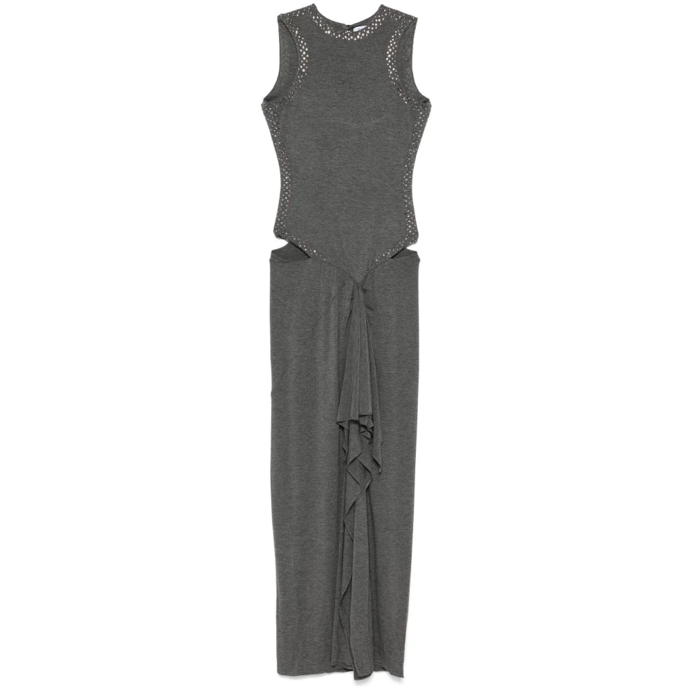The Attico Grijze Mouwloze Jurk met Ronde Hals Gray Dames