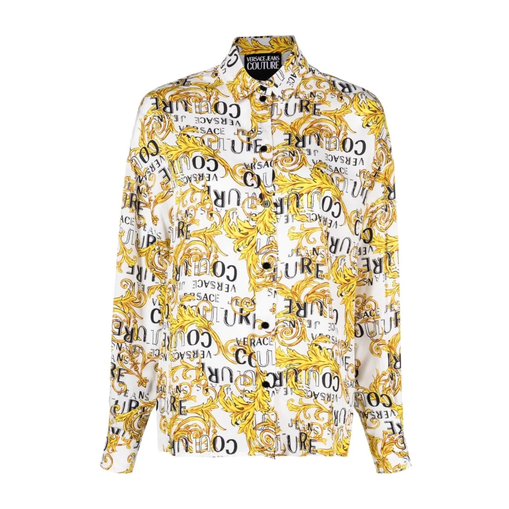 Versace Jeans Couture Women's Multicolor White Long Sleeve Viscose Shirt - Shirts - M - Blouses & Shirts