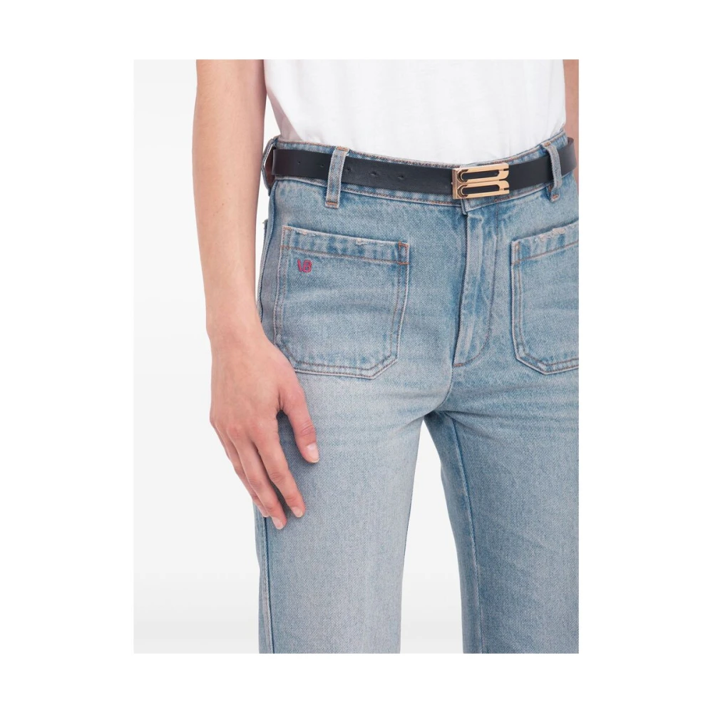 Victoria Beckham Blauwe Cropped Jeans met Zakken Blue Dames