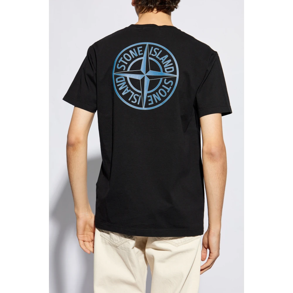 Stone Island Logo T-shirt Black Heren