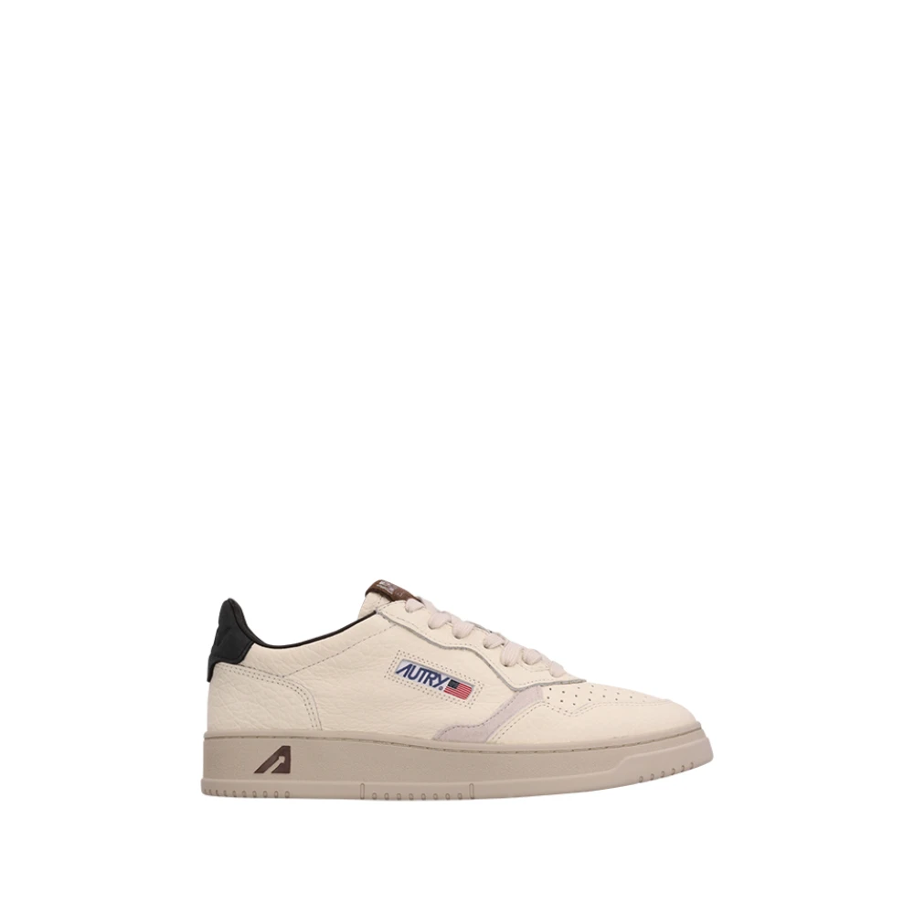 Autry Men's Beige Sneakers,, Low Medalist Trainers Size 7 Uk