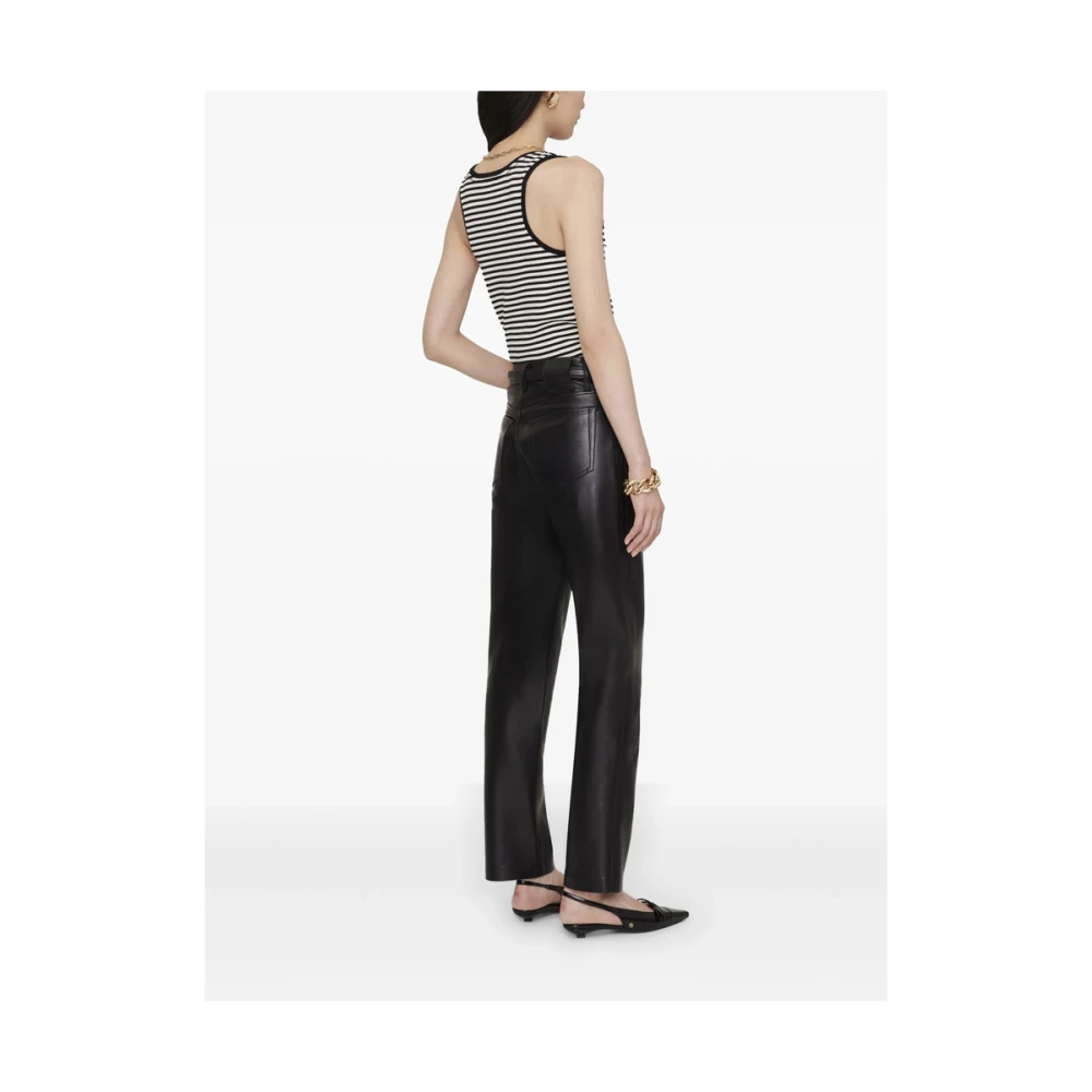 Anine Bing Zwarte Mouwloze Top met Ronde Hals Black Dames