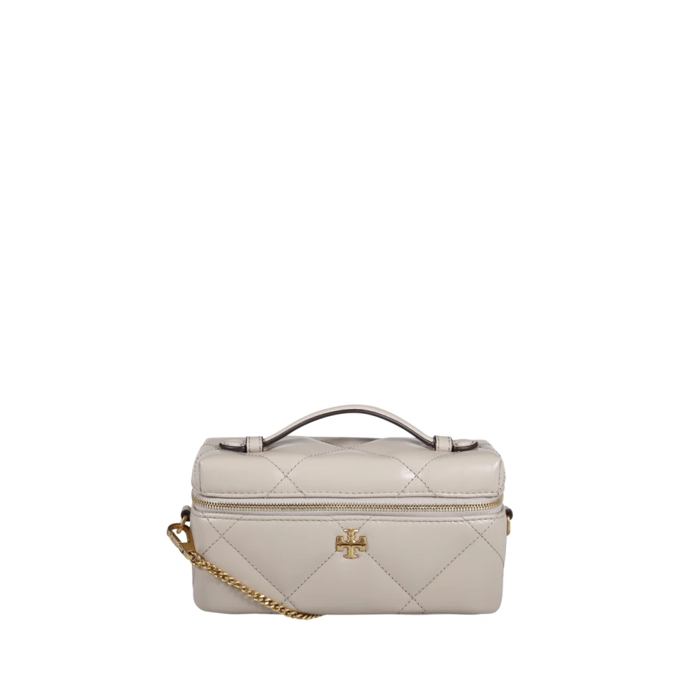 Tory Burch Women's Beige Kira Diamond Quilt East-West Vanity Case