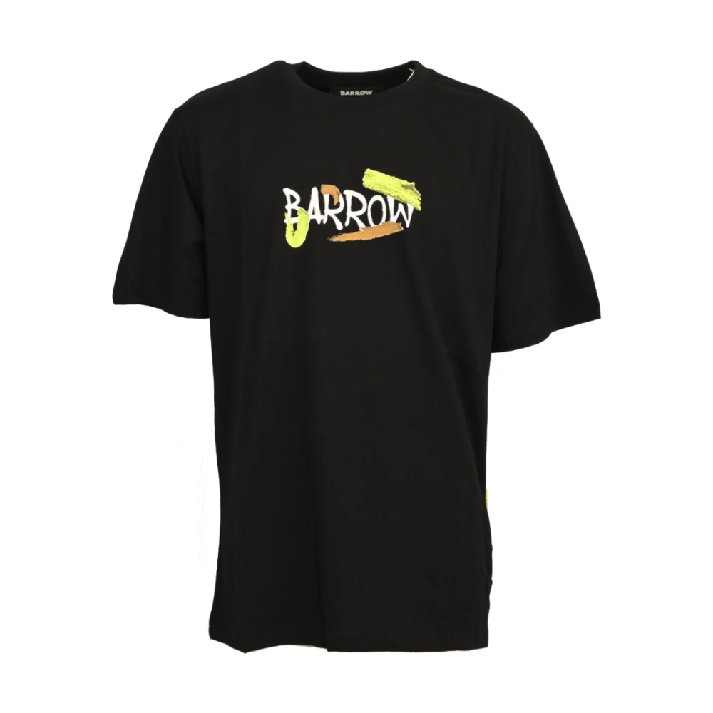 Barrow Katoenen T-shirt met Voorkant Letterprint Black Heren