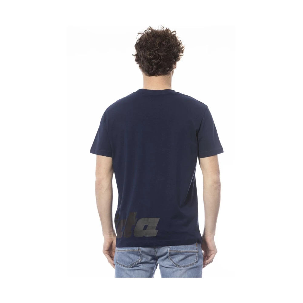 Invicta Blauw Katoen Logo Print T-Shirt Blue Heren