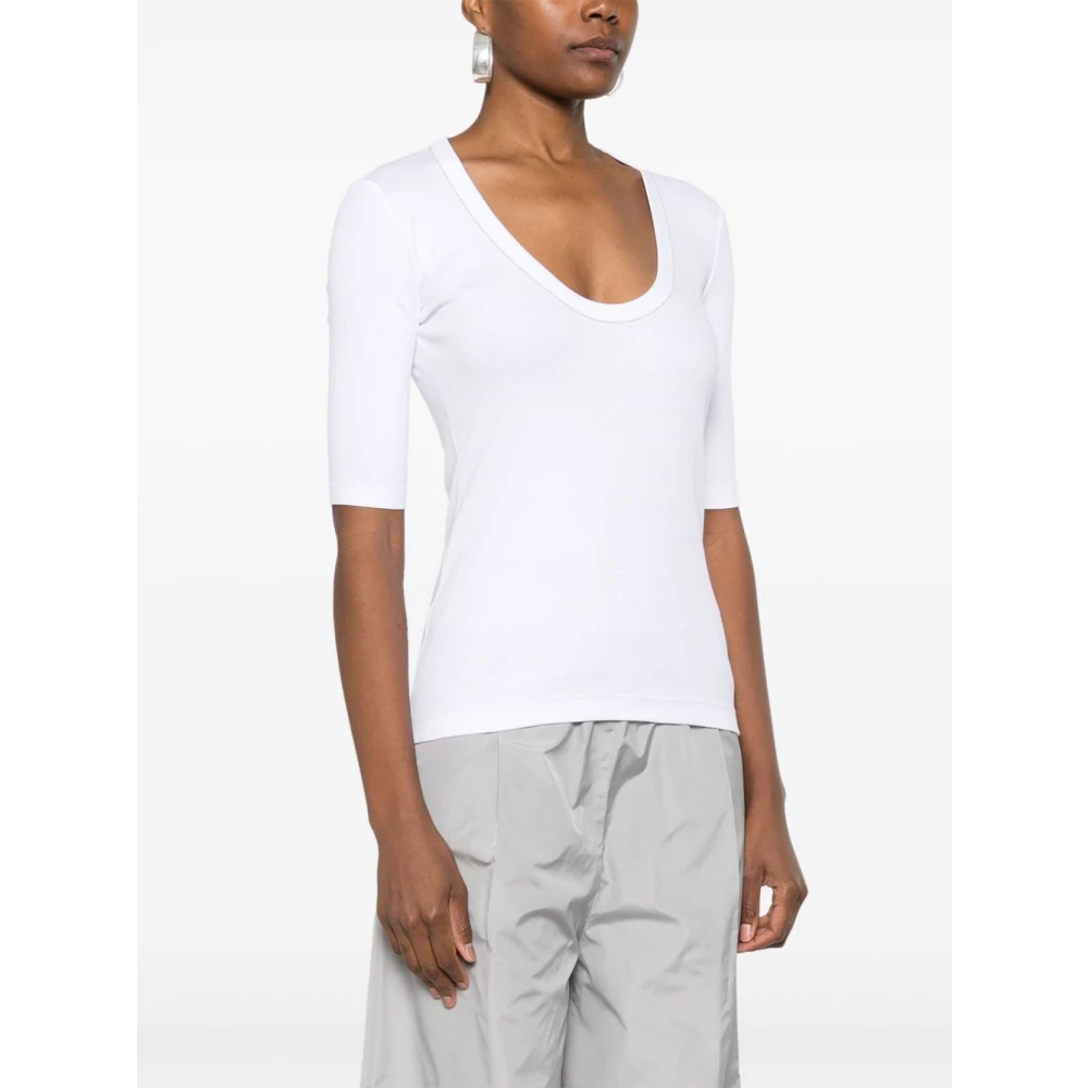 Fabiana Filippi Witte Scoop Neck T-shirts en Polo's White Dames