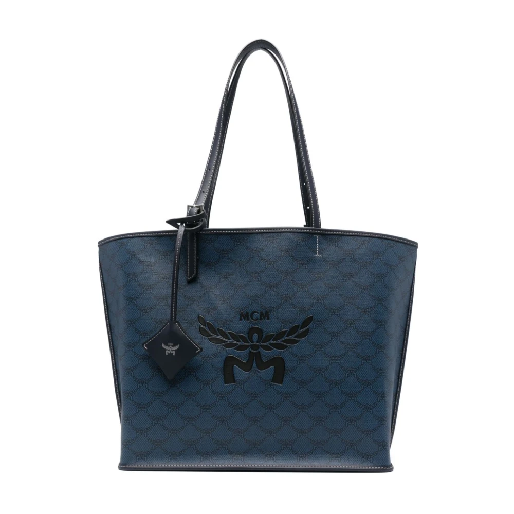 MCM Blauwe Faux Leren Tote Tas Blue Heren