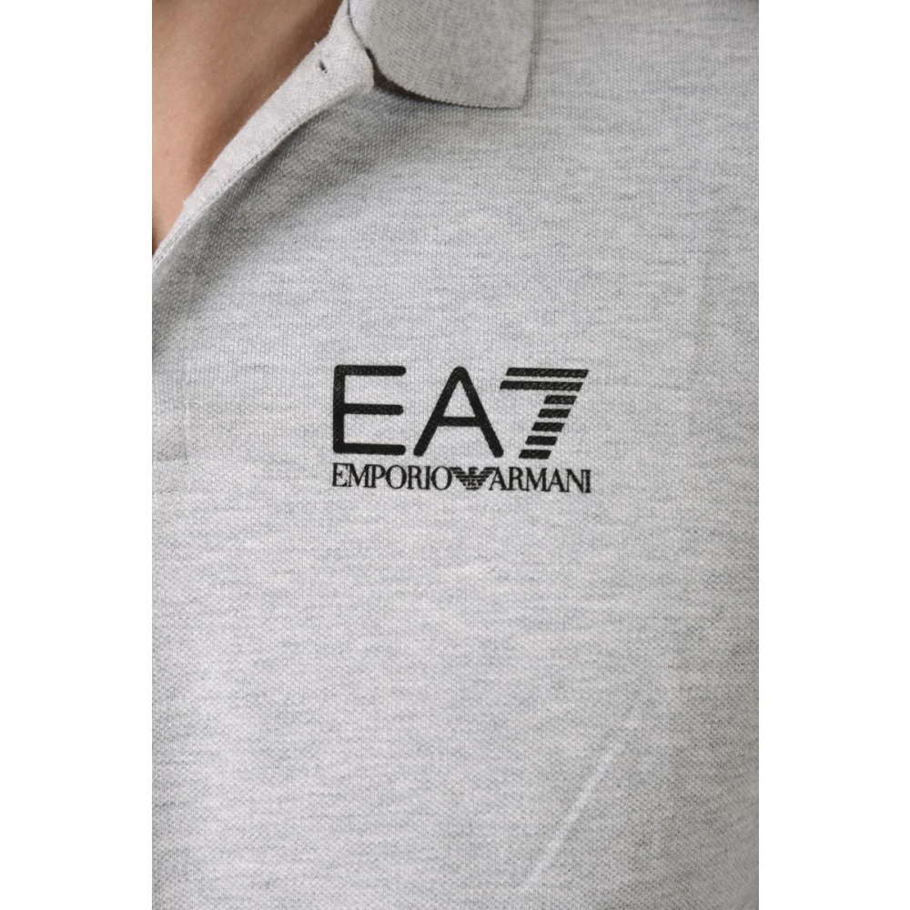 Emporio Armani EA7 Klassieke Polo Shirt voor Mannen Gray Heren