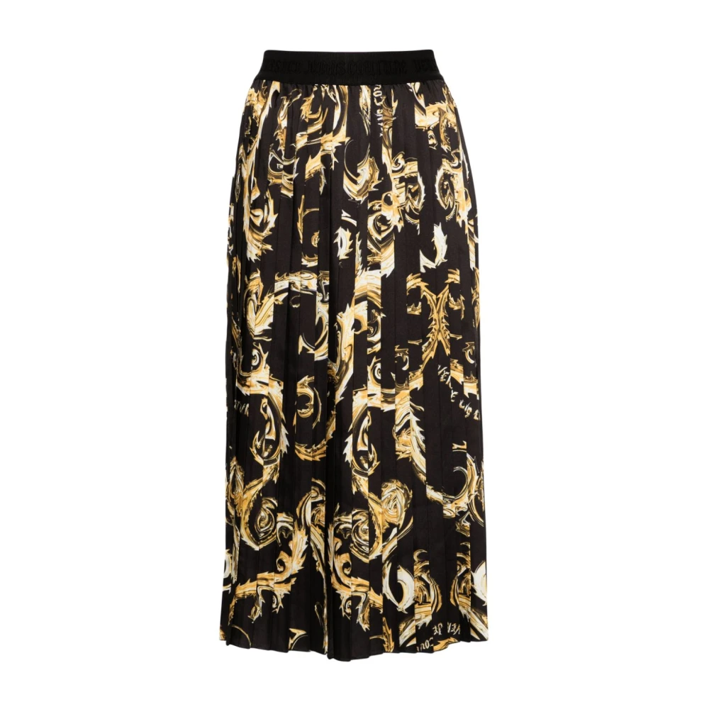 Versace Jeans Couture Zwarte Midi Rok voor Vrouwen Multicolor Dames