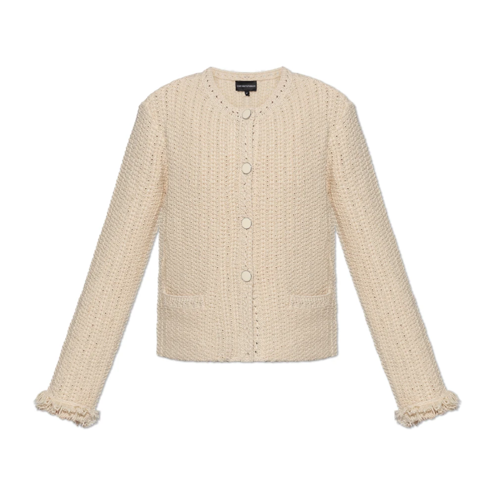 Emporio Armani Women's Beige Cardigan With Pockets - Cardigans - M - Knitwear