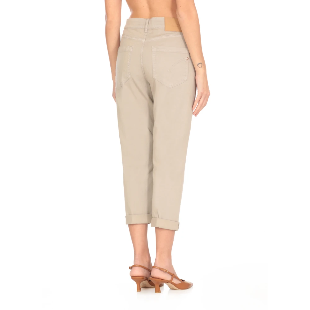 Dondup Beige Katoenen Jeans met Juweelknopen Beige Dames