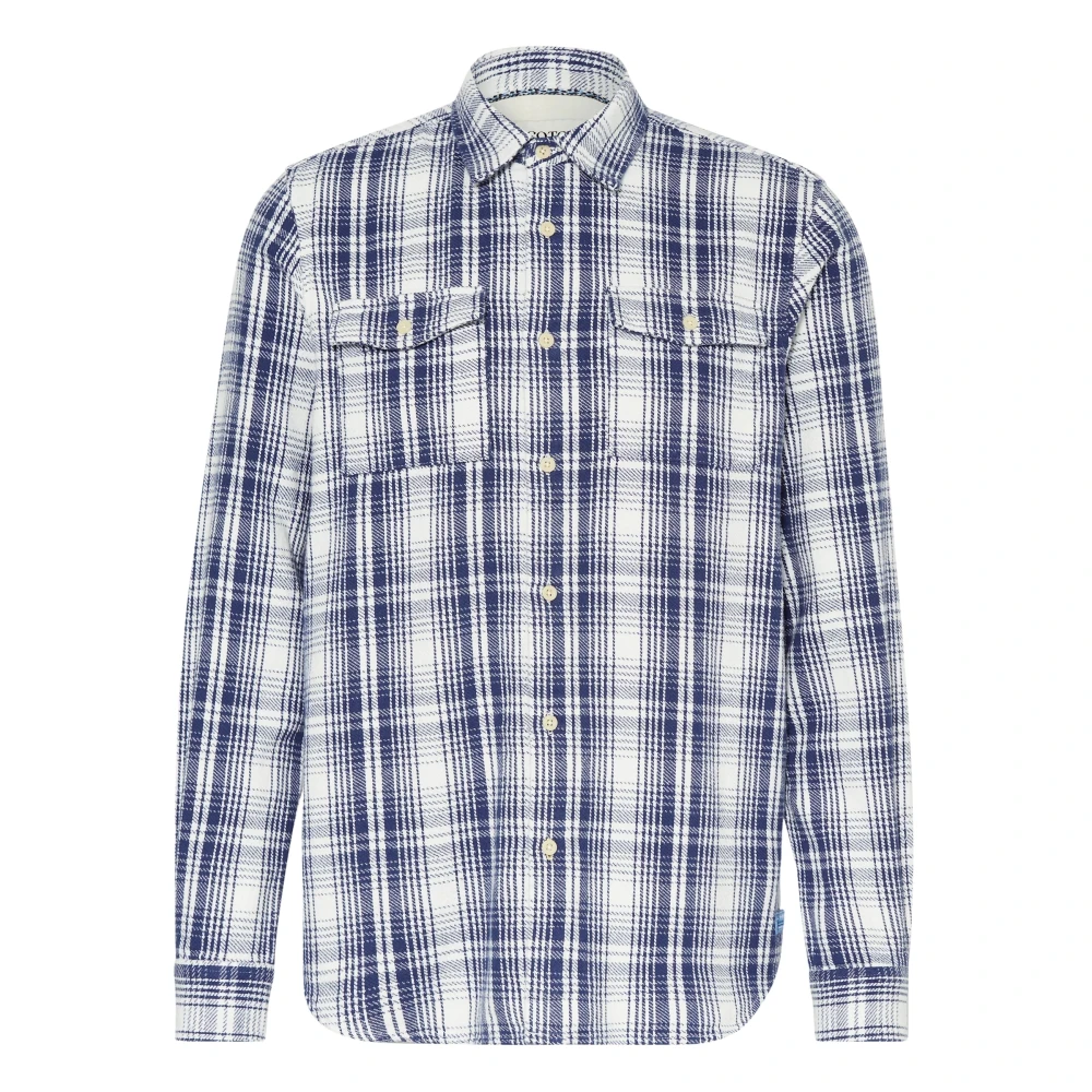 Scotch & Soda Geruite Flanellen Overhemd voor Regular Fit Blue Heren