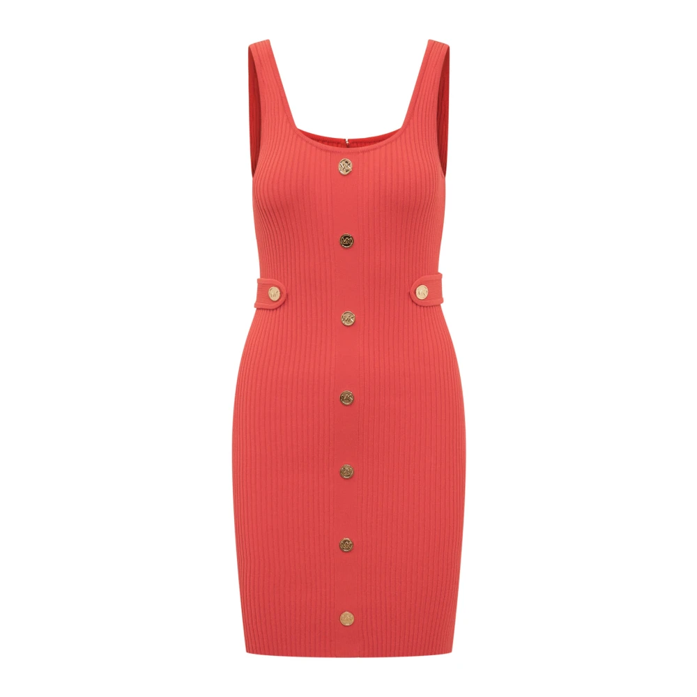 Michael Kors Snap Mini Scoop Gebreide Jurk Red Dames