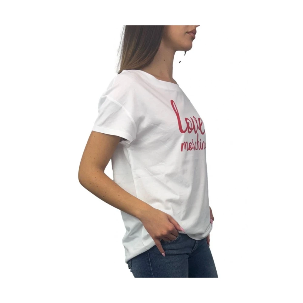 Love Moschino Wit T-shirt met voorprint White Dames